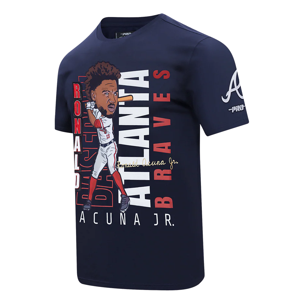 MLB ATLANTA BRAVES RONALD ACUNA JR #13 REMIX AVATAR MEN'S SINGLE JERSEY TOP (MIDNIGHT NAVY) - Image 3