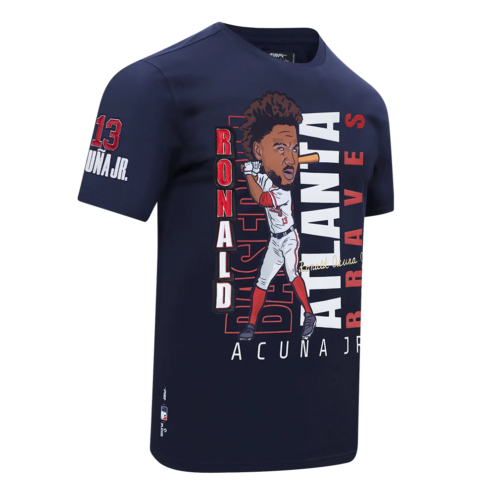 MLB ATLANTA BRAVES RONALD ACUNA JR #13 REMIX AVATAR MEN'S SINGLE JERSEY TOP (MIDNIGHT NAVY) - Image 4