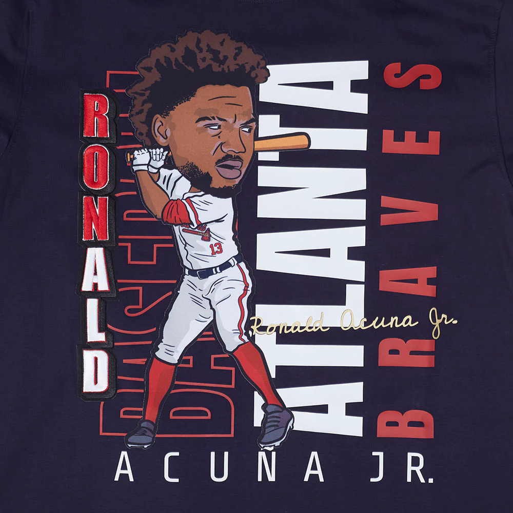 MLB ATLANTA BRAVES RONALD ACUNA JR #13 REMIX AVATAR MEN'S SINGLE JERSEY TOP (MIDNIGHT NAVY) - Image 5