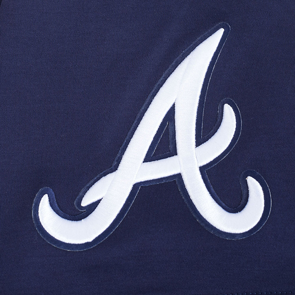 MLB ATLANTA BRAVES RONALD ACUNA JR. #13 CLASSIC MEN'S SHORT SLEEVE PULLOVER HOODIE (MIDNIGHT NAVY) - Image 7