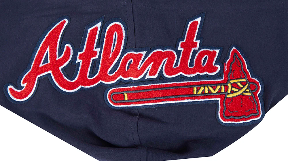 MLB ATLANTA BRAVES CLASSIC CHENILLE MEN'S PO HOODIE (MIDNIGHT NAVY/RED) - Image 5