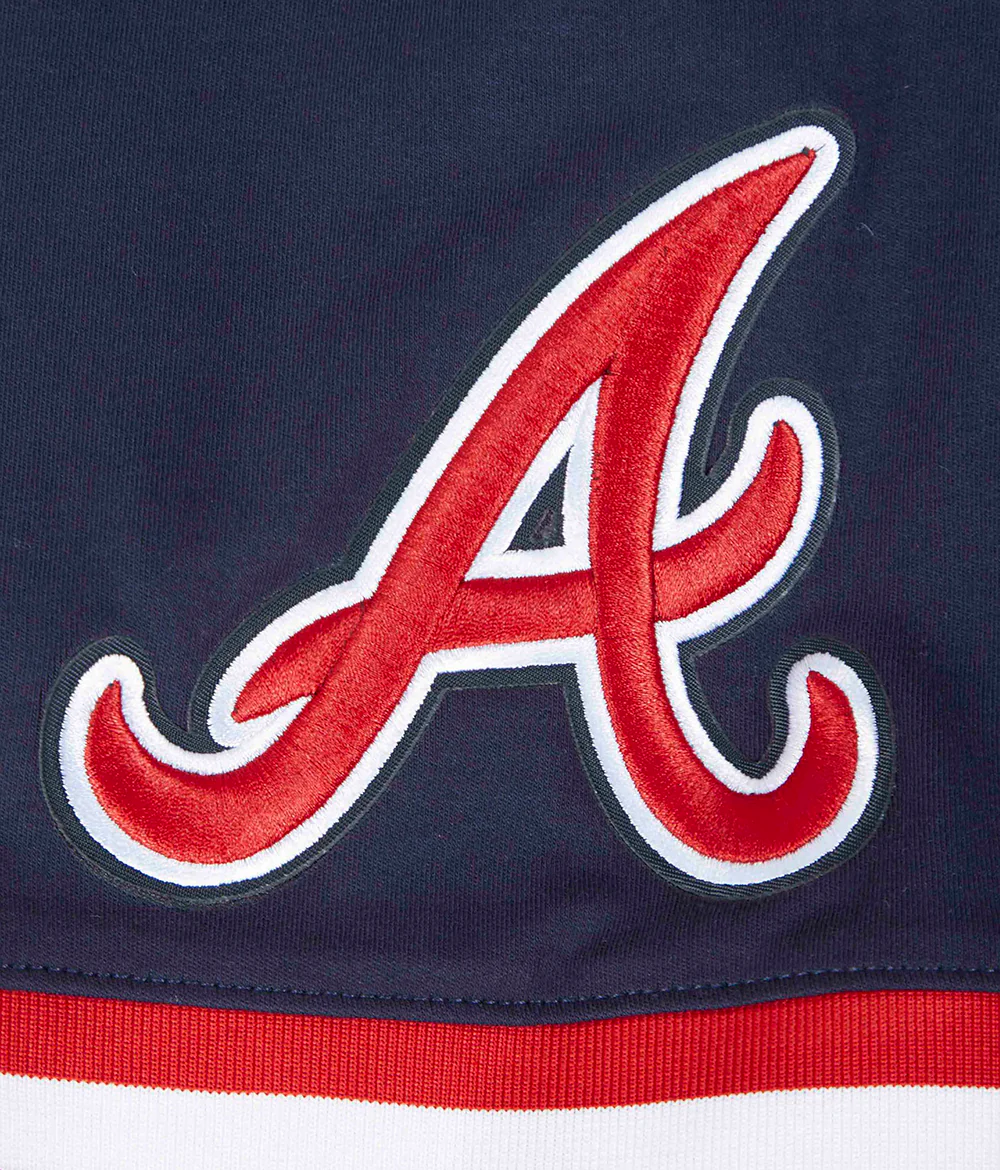MLB ATLANTA BRAVES CLASSIC CHENILLE MEN'S PO HOODIE (MIDNIGHT NAVY/RED) - Image 7