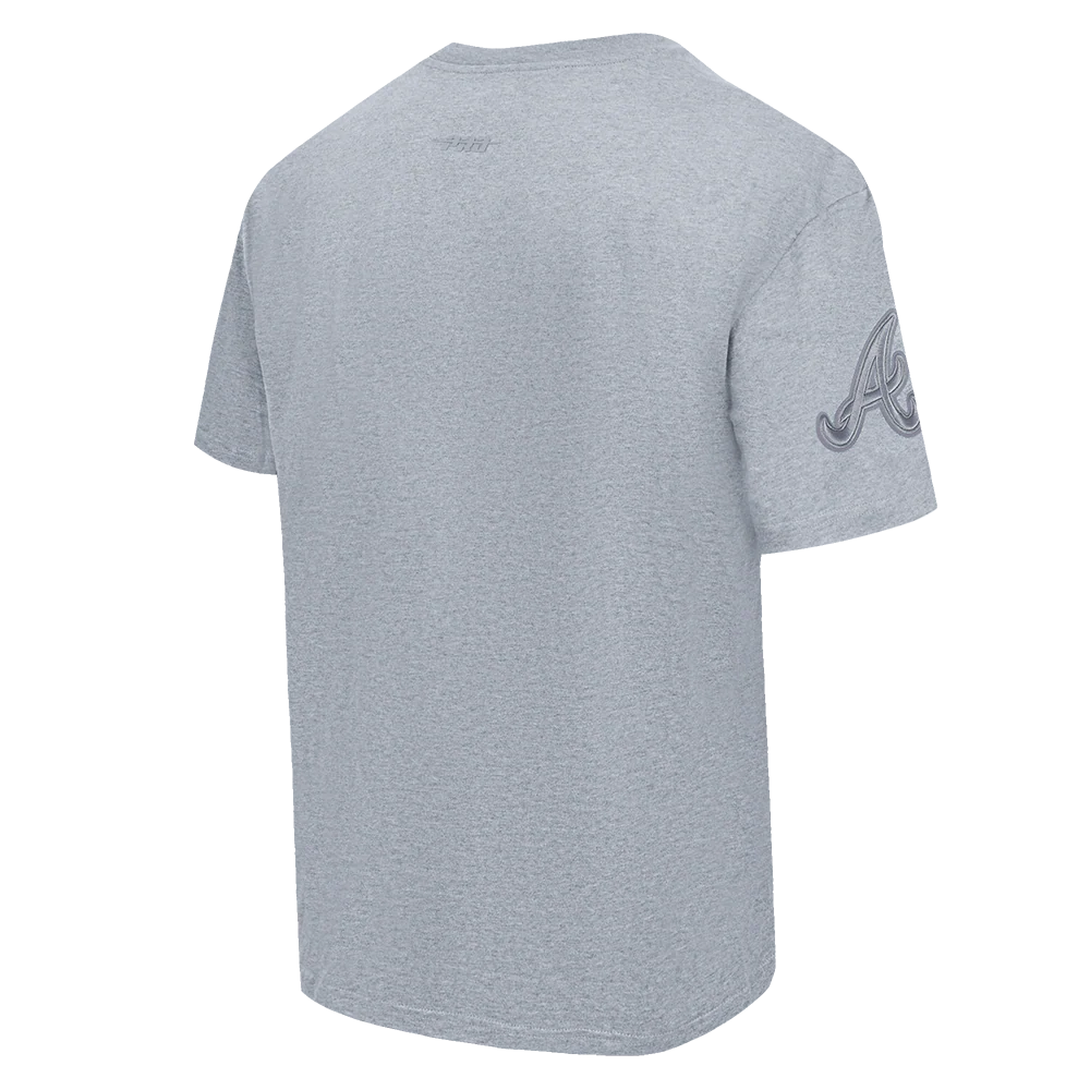 MLB ATLANTA BRAVES NEUTRAL MEN'S DROP SHOULDER TOP (DARK HEATHER GRAY) - Image 4