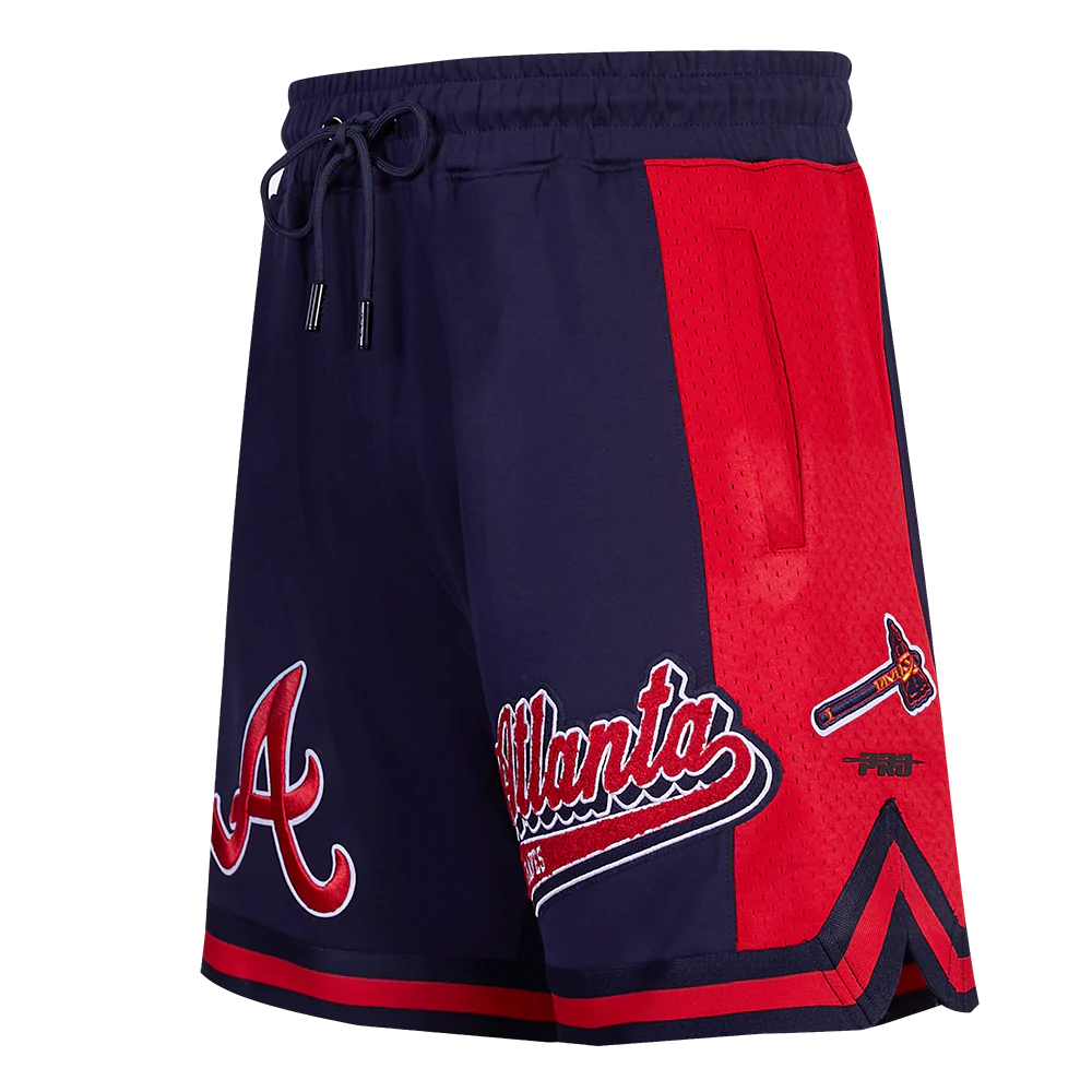 MLB ATLANTA BRAVES SCRIPT TAIL MEN'S DOUBLE KNIT 2.0 SHORT (MIDNIGHT NAVY/RED/MIDNIGHT NAVY)