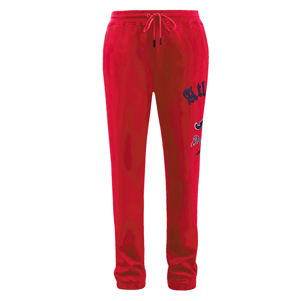 MLB ATLANTA BRAVES OLD ENGLISH MEN'S SWEATPANT (RED) - Image 2