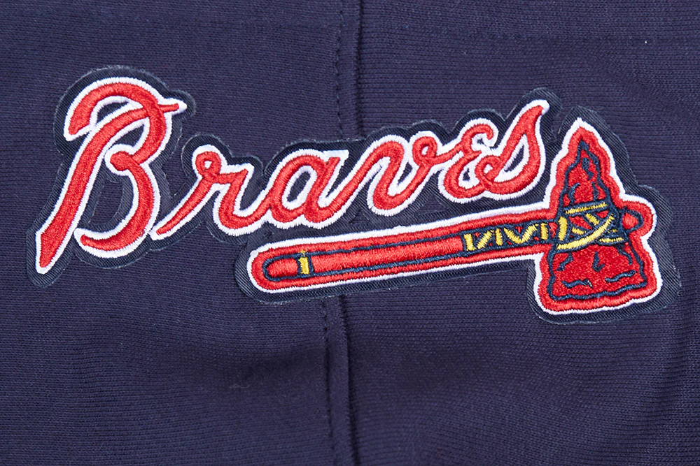 MLB ATLANTA BRAVES OLD ENGLISH MEN'S PULLOVER HOODIE (MIDNIGHT NAVY) - Image 8
