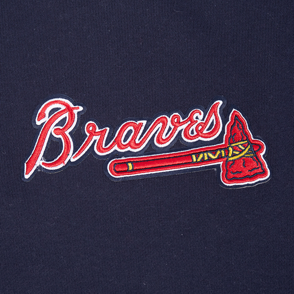 MLB ATLANTA BRAVES WINGSPAN MEN'S DROP SHOULDER FLEECE CREWNECK (MIDNIGHT NAVY) - Image 7