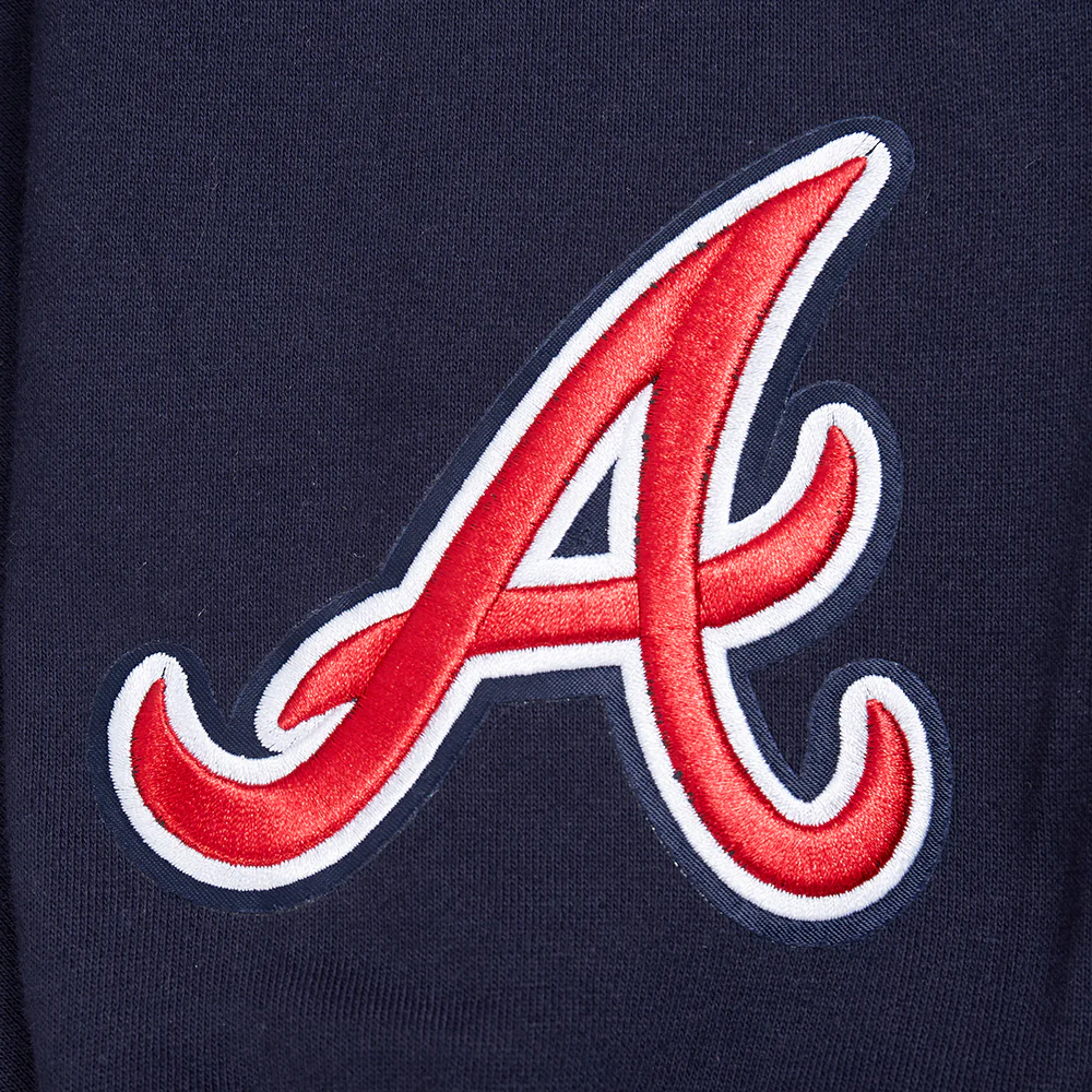 MLB ATLANTA BRAVES WINGSPAN MEN'S DROP SHOULDER FLEECE CREWNECK (MIDNIGHT NAVY) - Image 8