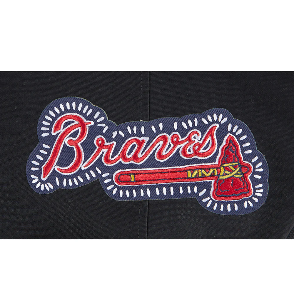 MLB ATLANTA BRAVES DIY PICK STITCH MEN'S DOUBLE KNIT PULLOVER HOODIE (BLACK) - Image 10