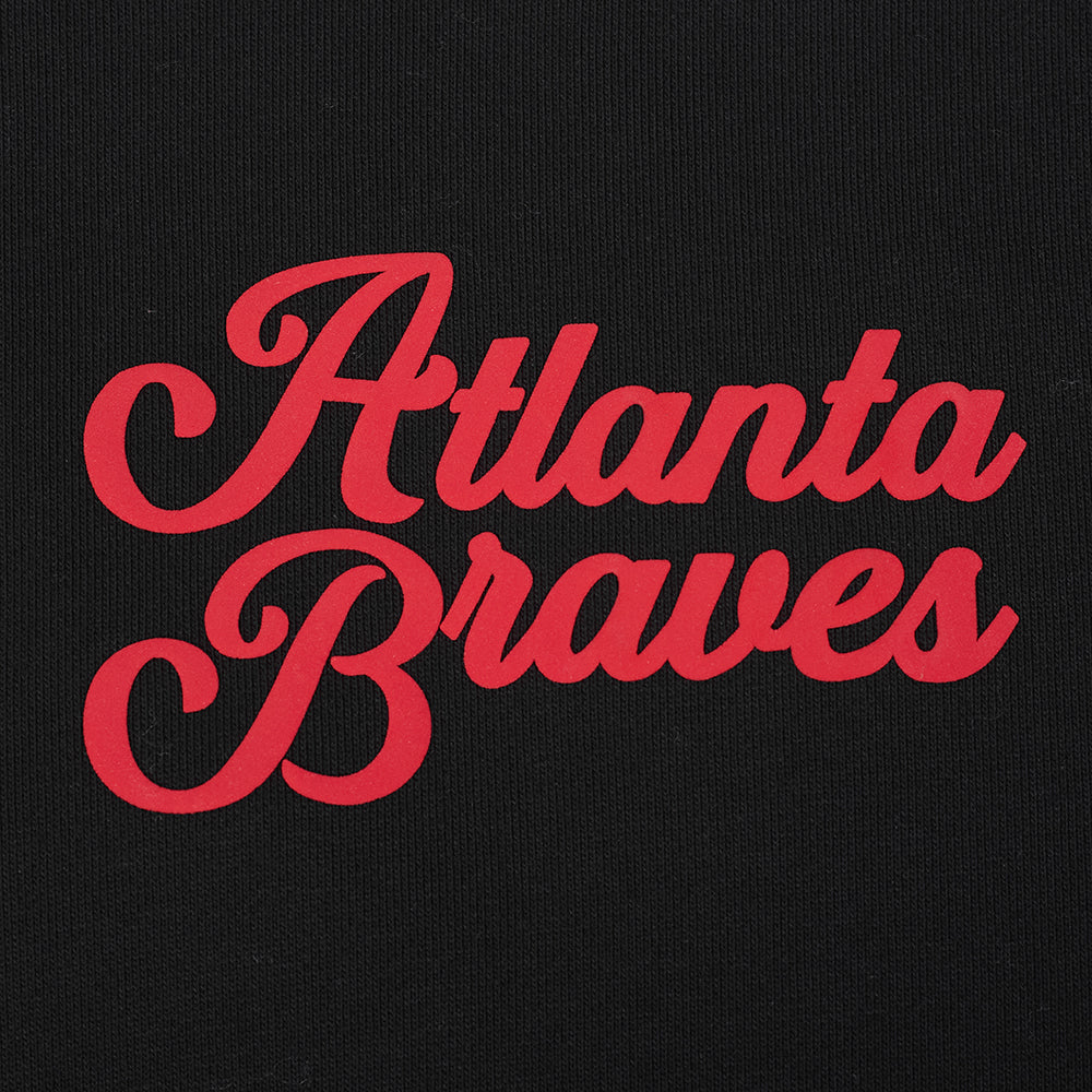 MLB ATLANTA BRAVES SOUVENIR MEN'S FLEECE PULLOVER HOODIE (BLACK) - Image 6