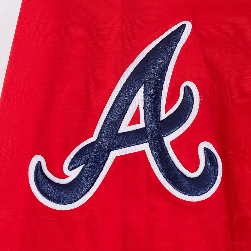 MLB ATLANTA BRAVES CLASSIC WIND SUIT MEN'S WOVEN FULL ZIP PULLOVER HOODIE (RED) - Image 5