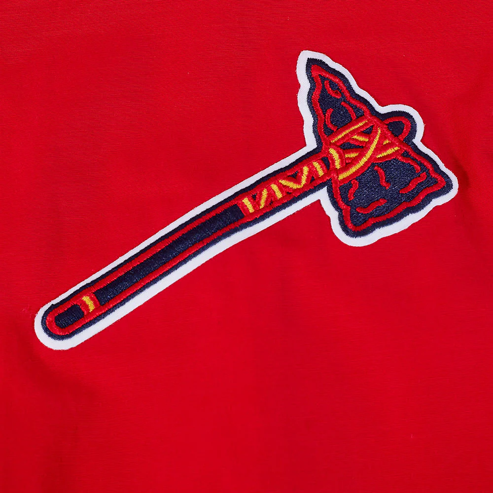 MLB ATLANTA BRAVES CLASSIC WIND SUIT MEN'S WOVEN FULL ZIP PULLOVER HOODIE (RED) - Image 6