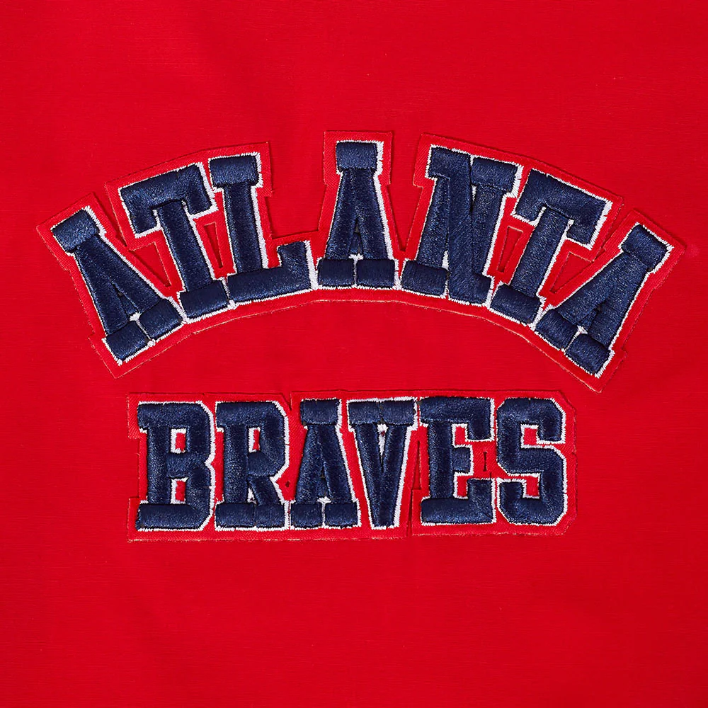 MLB ATLANTA BRAVES CLASSIC WIND SUIT MEN'S WOVEN FULL ZIP PULLOVER HOODIE (RED) - Image 7