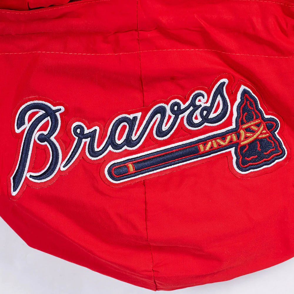 MLB ATLANTA BRAVES CLASSIC WIND SUIT MEN'S WOVEN FULL ZIP PULLOVER HOODIE (RED) - Image 8