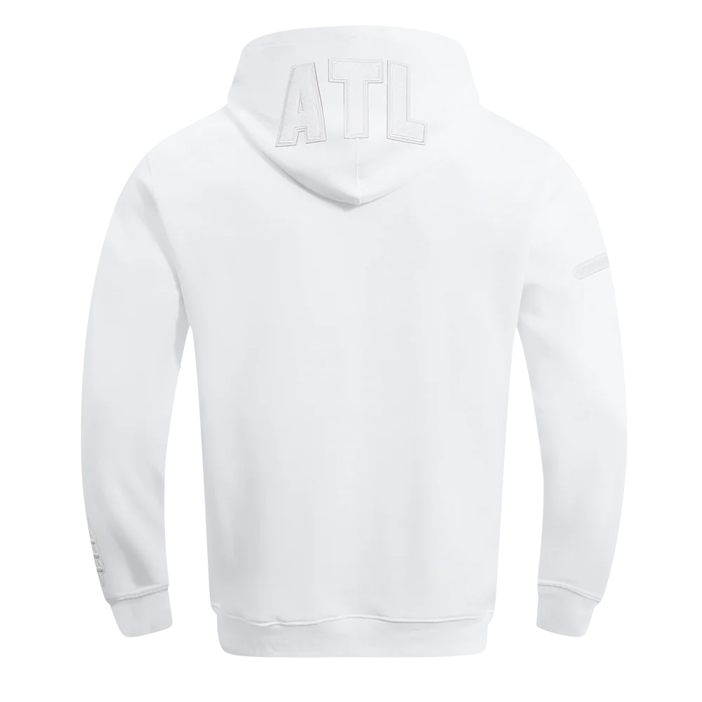 MLB ATLANTA BRAVES WHITE OUT MEN'S DOUBLE KNIT PULLOVER HOODIE (WHITE) - Image 3