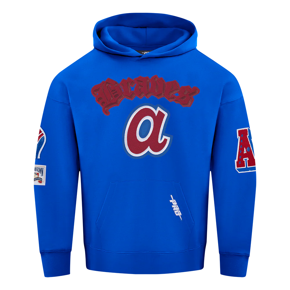 MLB ATLANTA BRAVES BEST OF MEN'S DROP SHOULDER FLC PO HOODIE (ROYAL BLUE) - Image 3