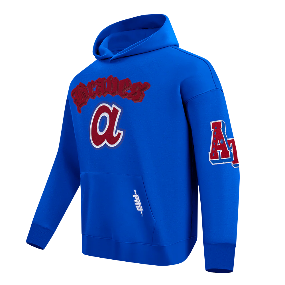 MLB ATLANTA BRAVES BEST OF MEN'S DROP SHOULDER FLC PO HOODIE (ROYAL BLUE) - Image 4