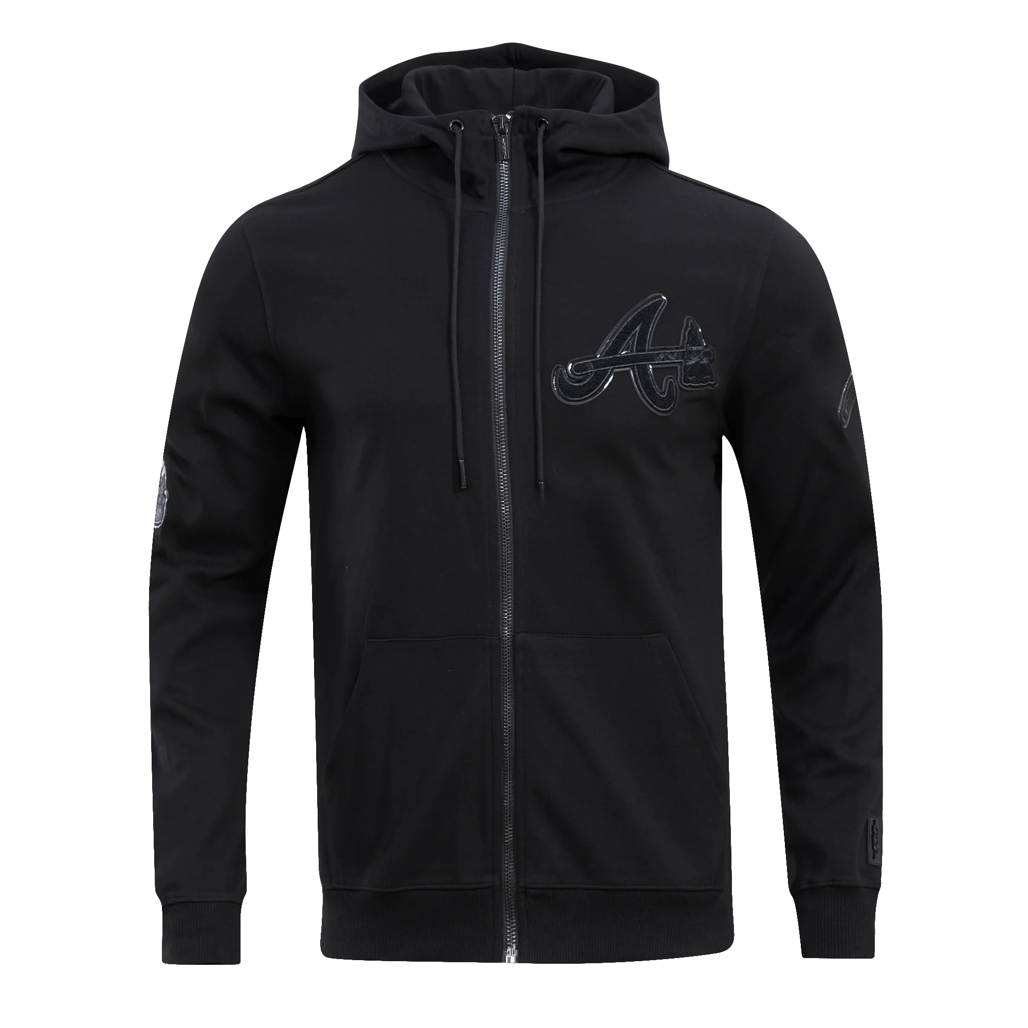 MLB ATLANTA BRAVES TRIPLE BLACK ZIPPER HOODIE  (BLACK)