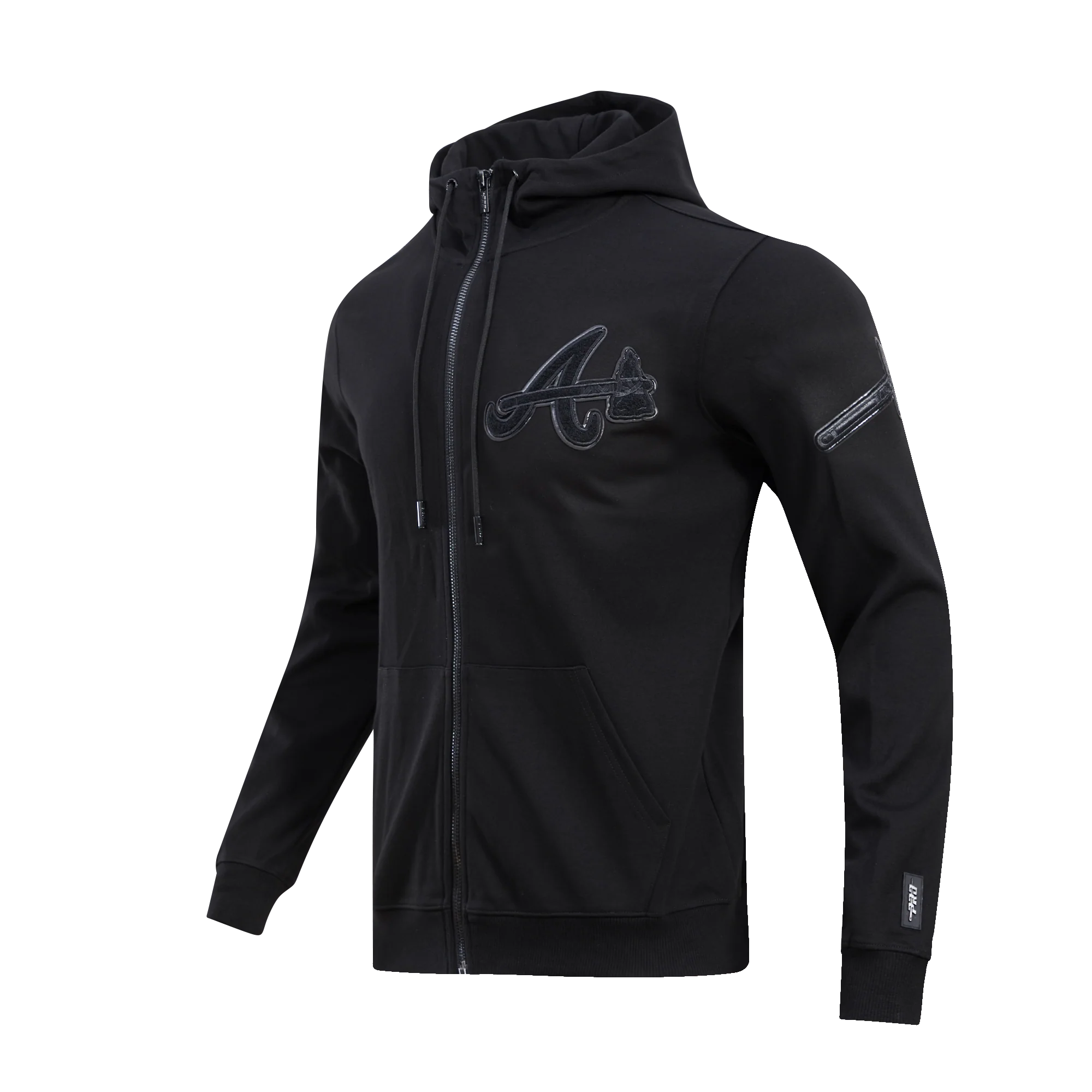 MLB ATLANTA BRAVES TRIPLE BLACK ZIPPER HOODIE  (BLACK) - Image 2