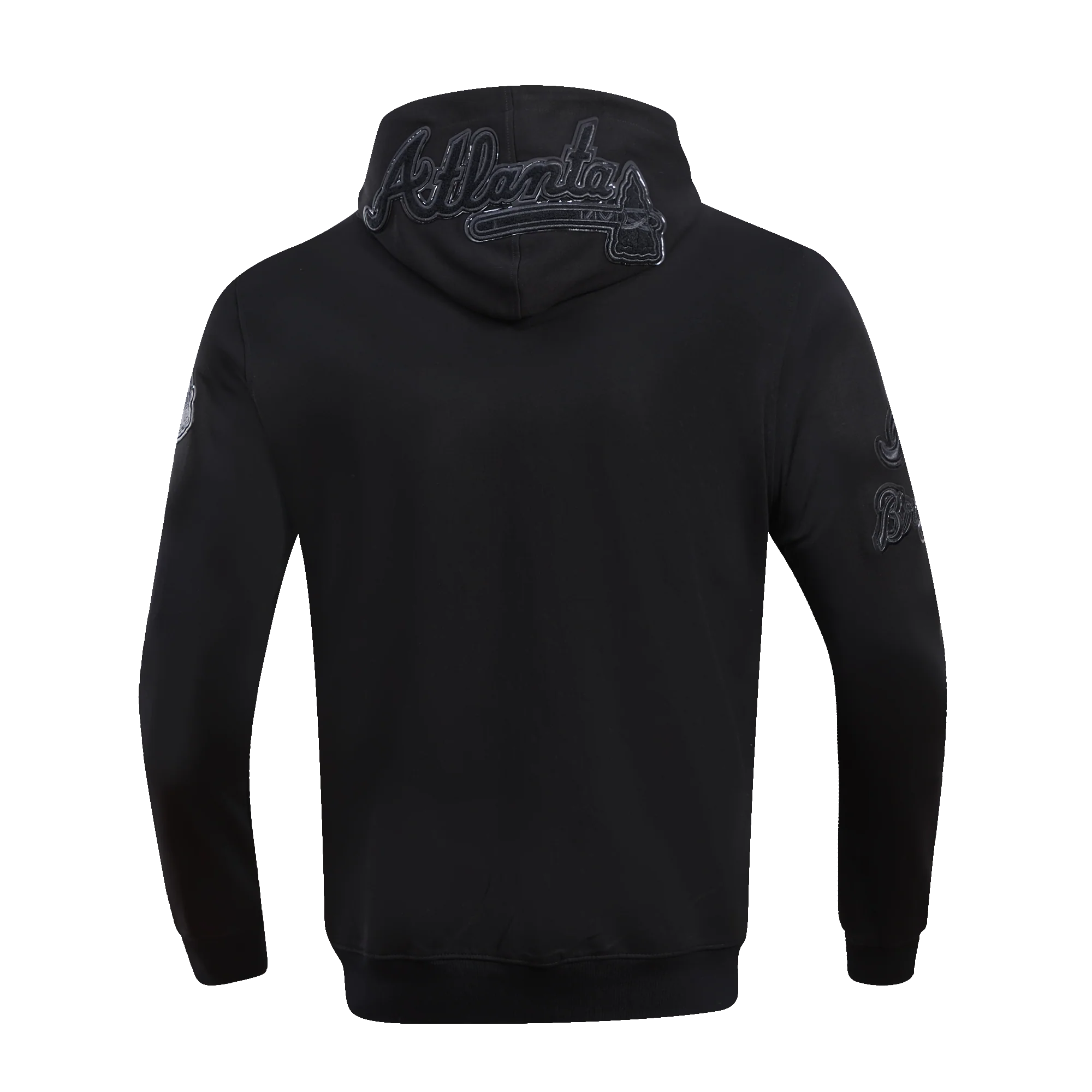 MLB ATLANTA BRAVES TRIPLE BLACK ZIPPER HOODIE  (BLACK) - Image 4