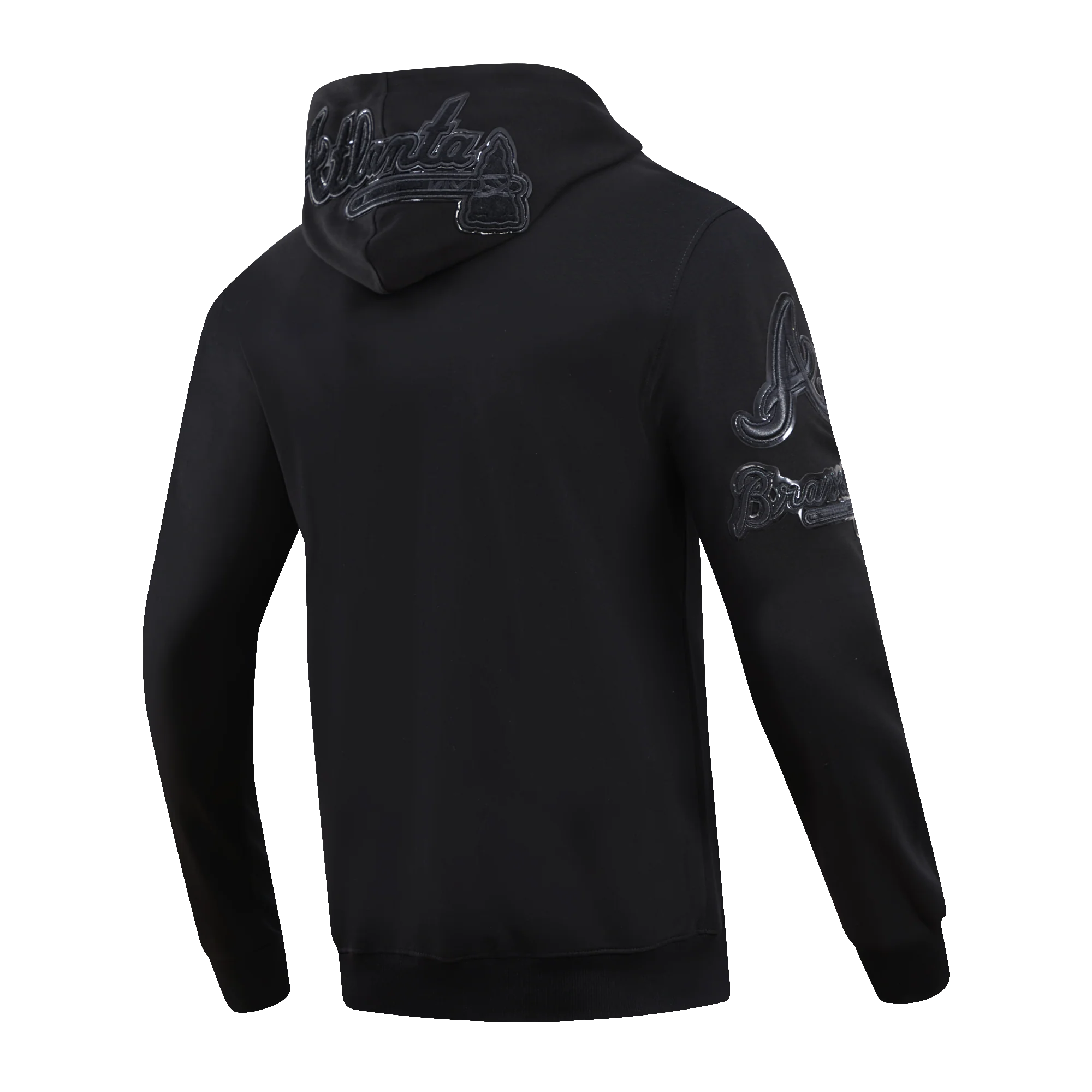 MLB ATLANTA BRAVES TRIPLE BLACK ZIPPER HOODIE  (BLACK) - Image 5