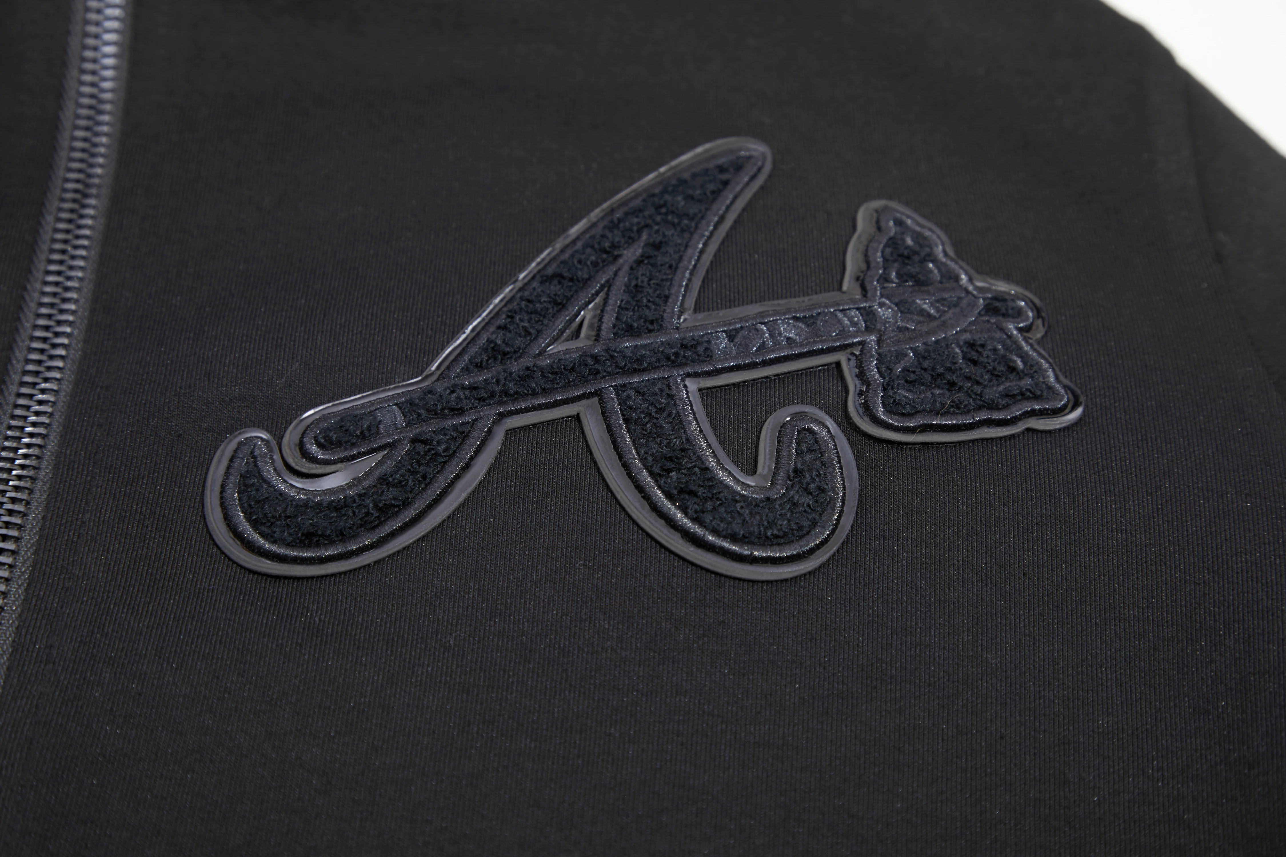 MLB ATLANTA BRAVES TRIPLE BLACK ZIPPER HOODIE  (BLACK) - Image 6