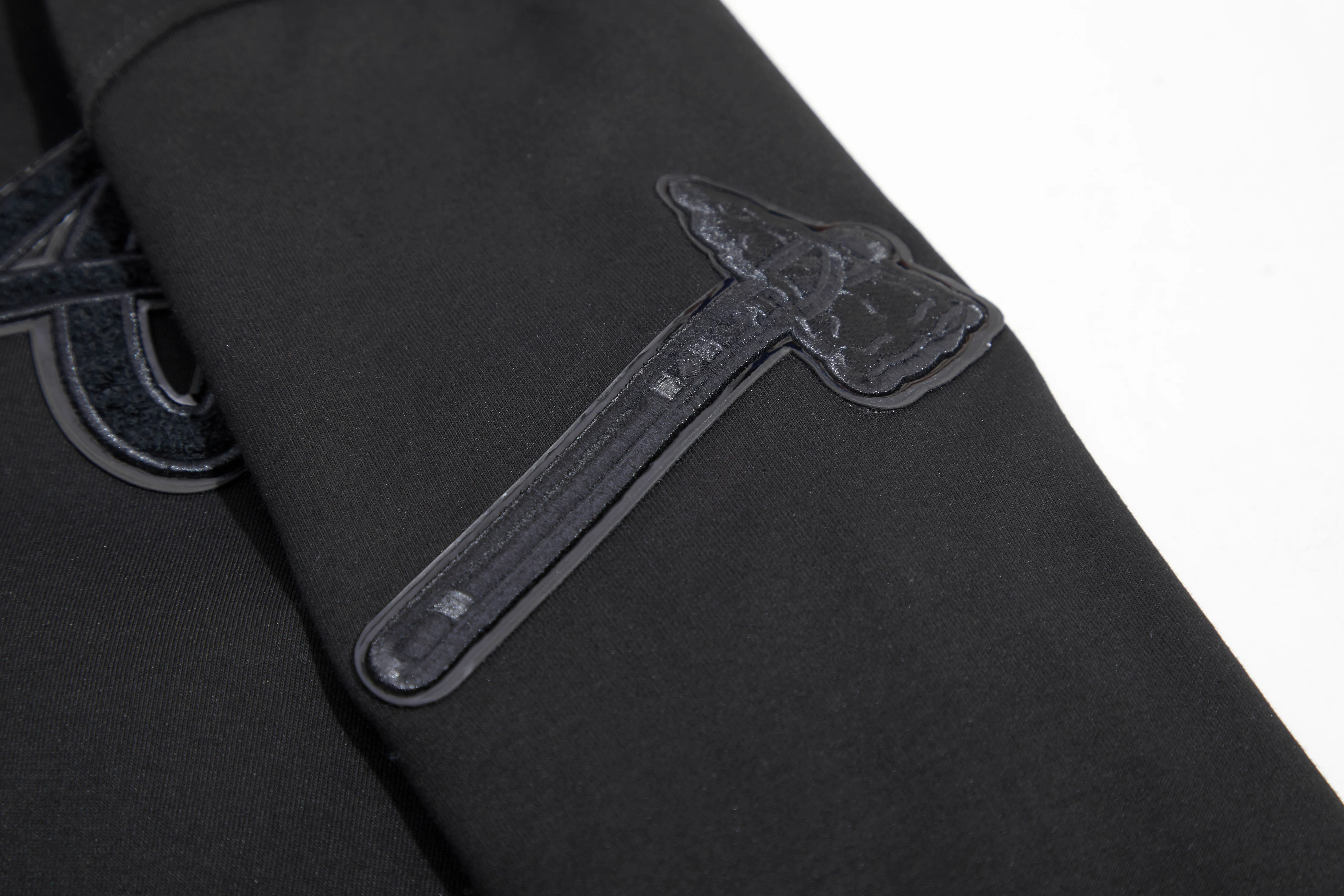 MLB ATLANTA BRAVES TRIPLE BLACK ZIPPER HOODIE  (BLACK) - Image 7