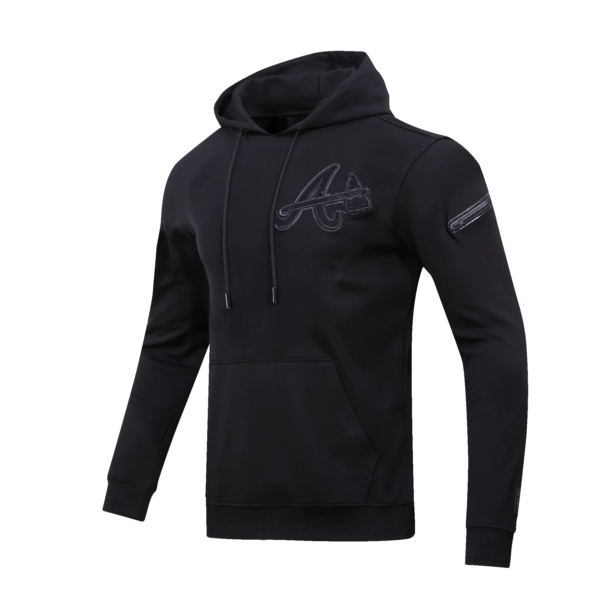 MLB ATLANTA BRAVES TRIPLE BLACK LOGO HOODIE (BLACK) - Image 2