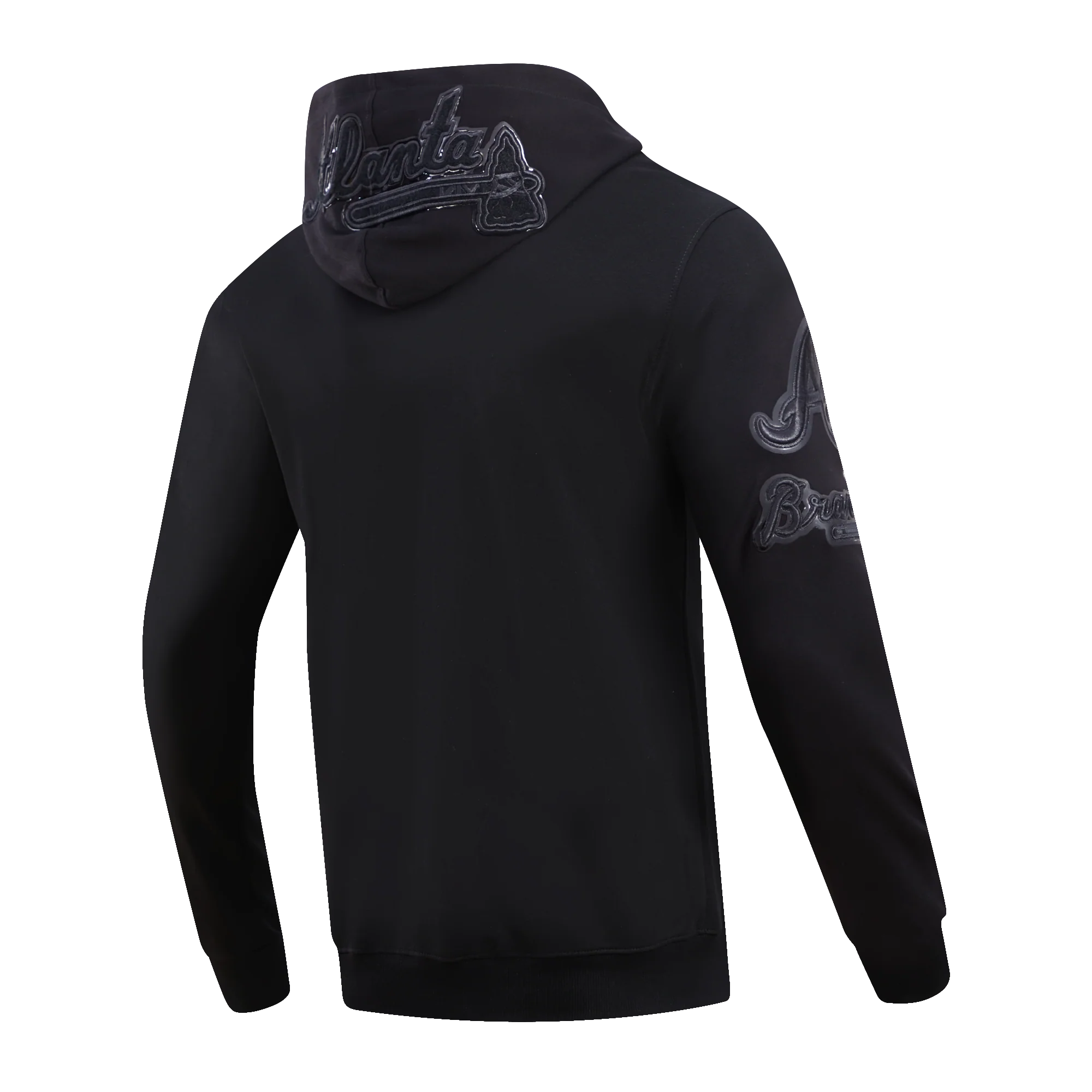 MLB ATLANTA BRAVES TRIPLE BLACK LOGO HOODIE (BLACK) - Image 4