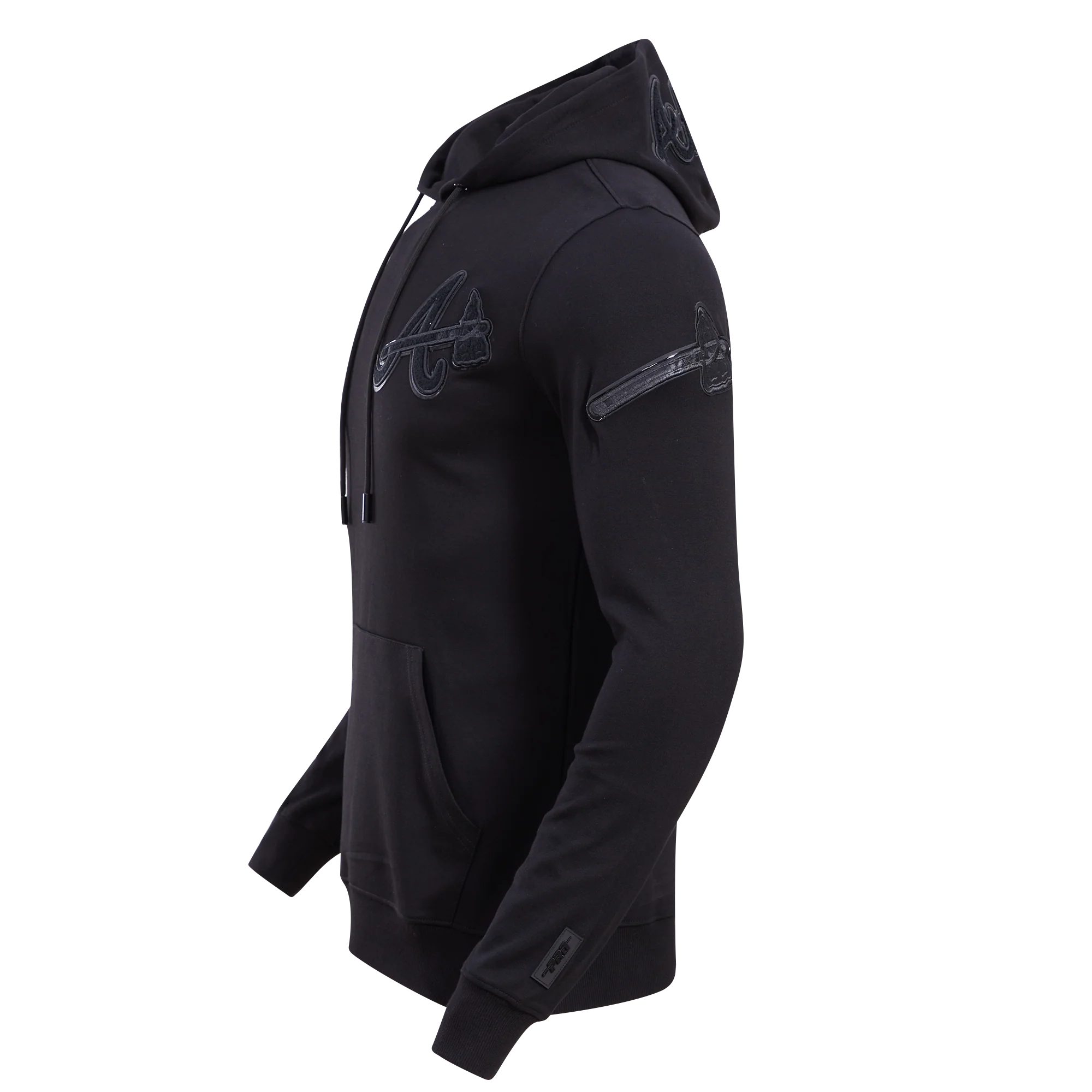 MLB ATLANTA BRAVES TRIPLE BLACK LOGO HOODIE (BLACK) - Image 5