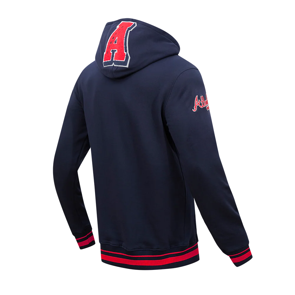 MLB ATLANTA BRAVES MASHUP MEN'S RIB PULLOVER HOODIE (MIDNIGHT NAVY/RED/MIDNIGHT NAVY) - Image 4