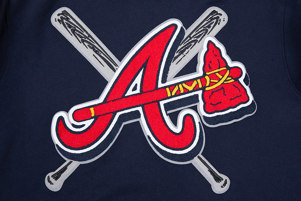 MLB ATLANTA BRAVES MASHUP MEN'S RIB PULLOVER HOODIE (MIDNIGHT NAVY/RED/MIDNIGHT NAVY) - Image 6