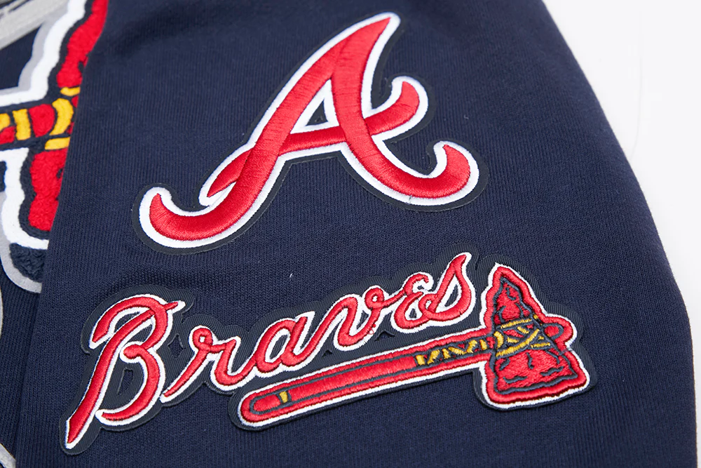 MLB ATLANTA BRAVES MASHUP MEN'S RIB PULLOVER HOODIE (MIDNIGHT NAVY/RED/MIDNIGHT NAVY) - Image 9