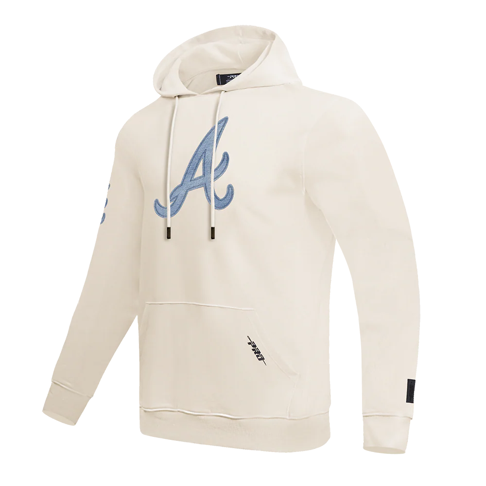 MLB ATLANTA BRAVES VARSITY BLUES MEN'S PULLOVER HOODIE (LINEN) - Image 2