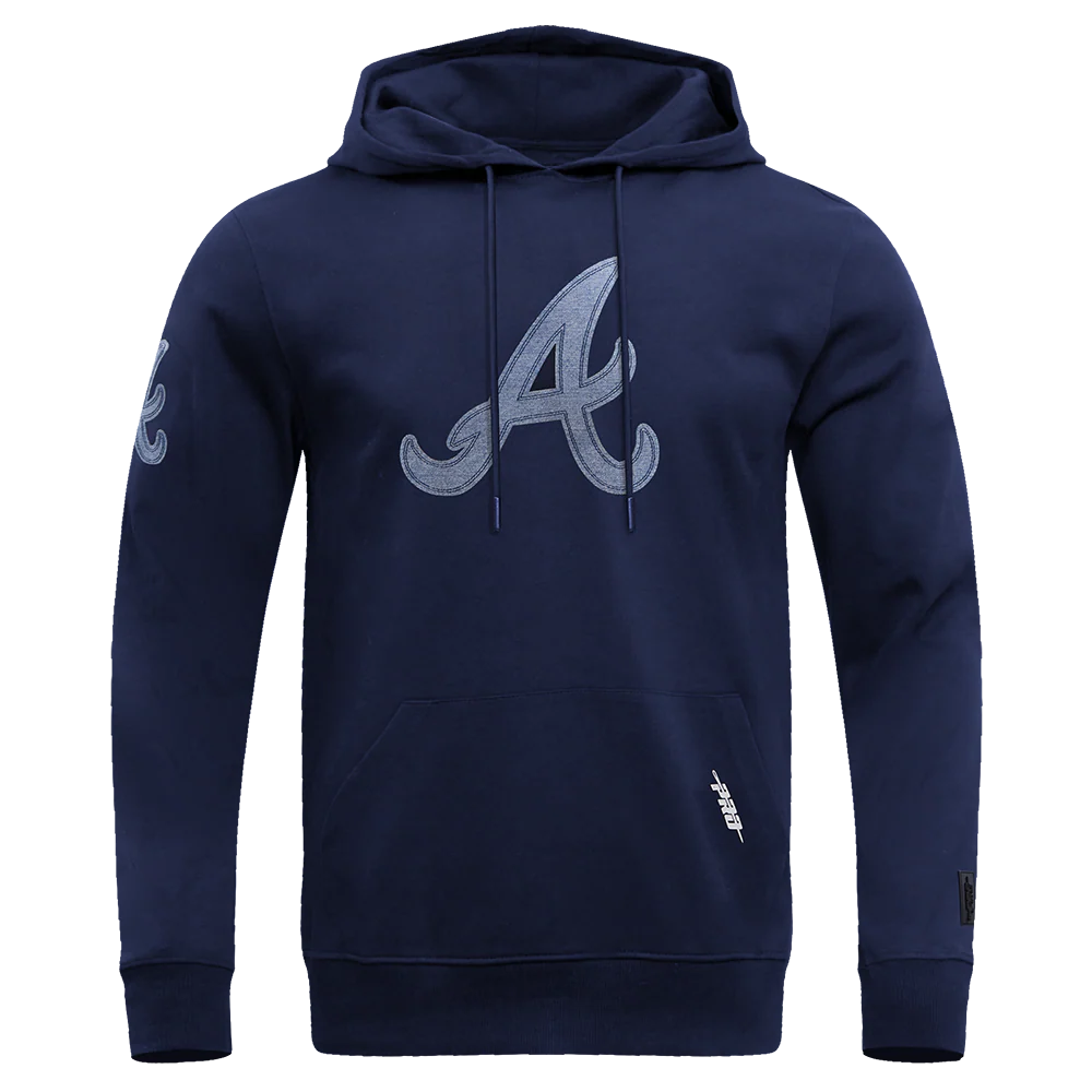 MLB ATLANTA BRAVES VARSITY BLUES MEN'S PULLOVER HOODIE (MIDNIGHT NAVY)