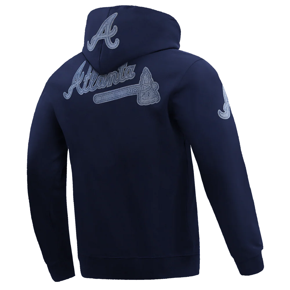 MLB ATLANTA BRAVES VARSITY BLUES MEN'S PULLOVER HOODIE (MIDNIGHT NAVY) - Image 3