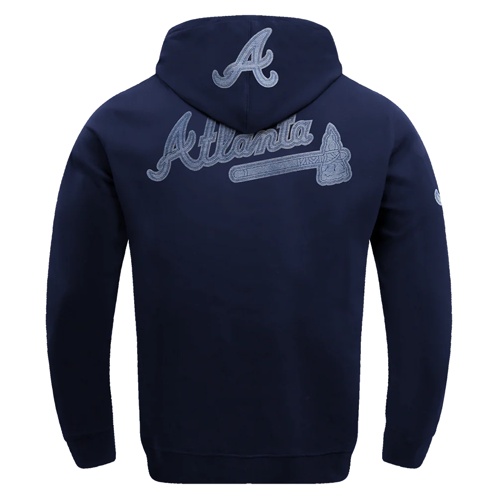 MLB ATLANTA BRAVES VARSITY BLUES MEN'S PULLOVER HOODIE (MIDNIGHT NAVY) - Image 4