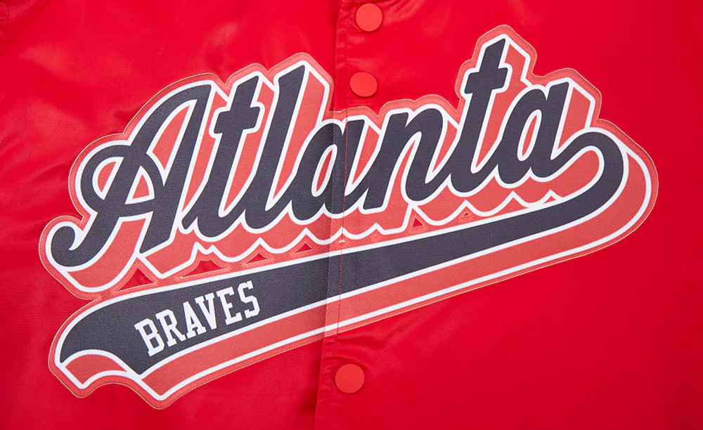 MLB ATLANTA BRAVES SCRIPT TAIL MEN'S SATIN JACKET (RED/MIDNIGHT NAVY/RED) - Image 5