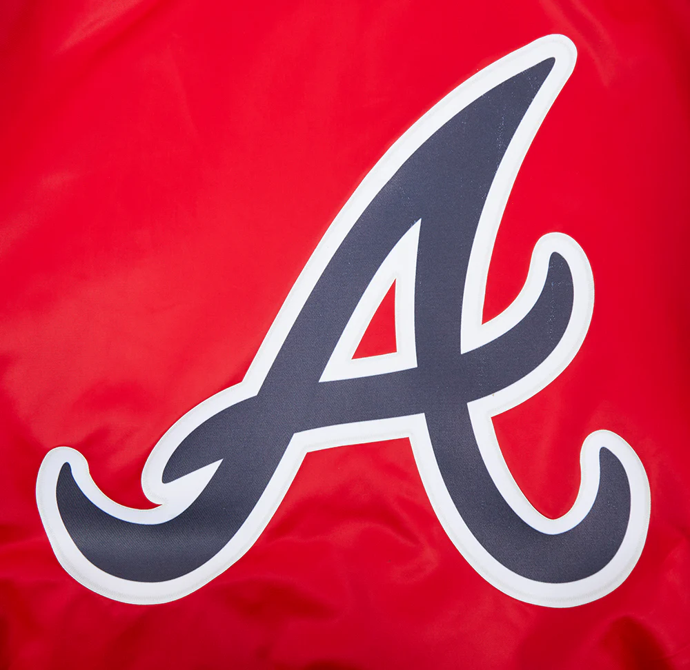 MLB ATLANTA BRAVES SCRIPT TAIL MEN'S SATIN JACKET (RED/MIDNIGHT NAVY/RED) - Image 6