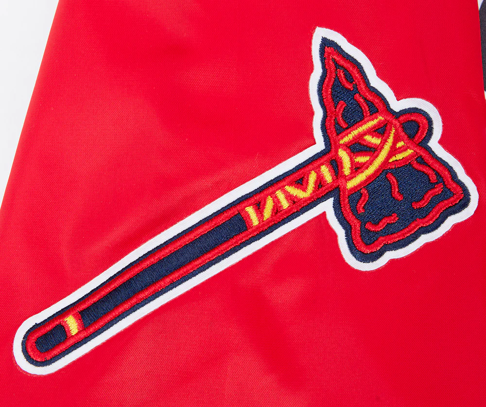 MLB ATLANTA BRAVES SCRIPT TAIL MEN'S SATIN JACKET (RED/MIDNIGHT NAVY/RED) - Image 7