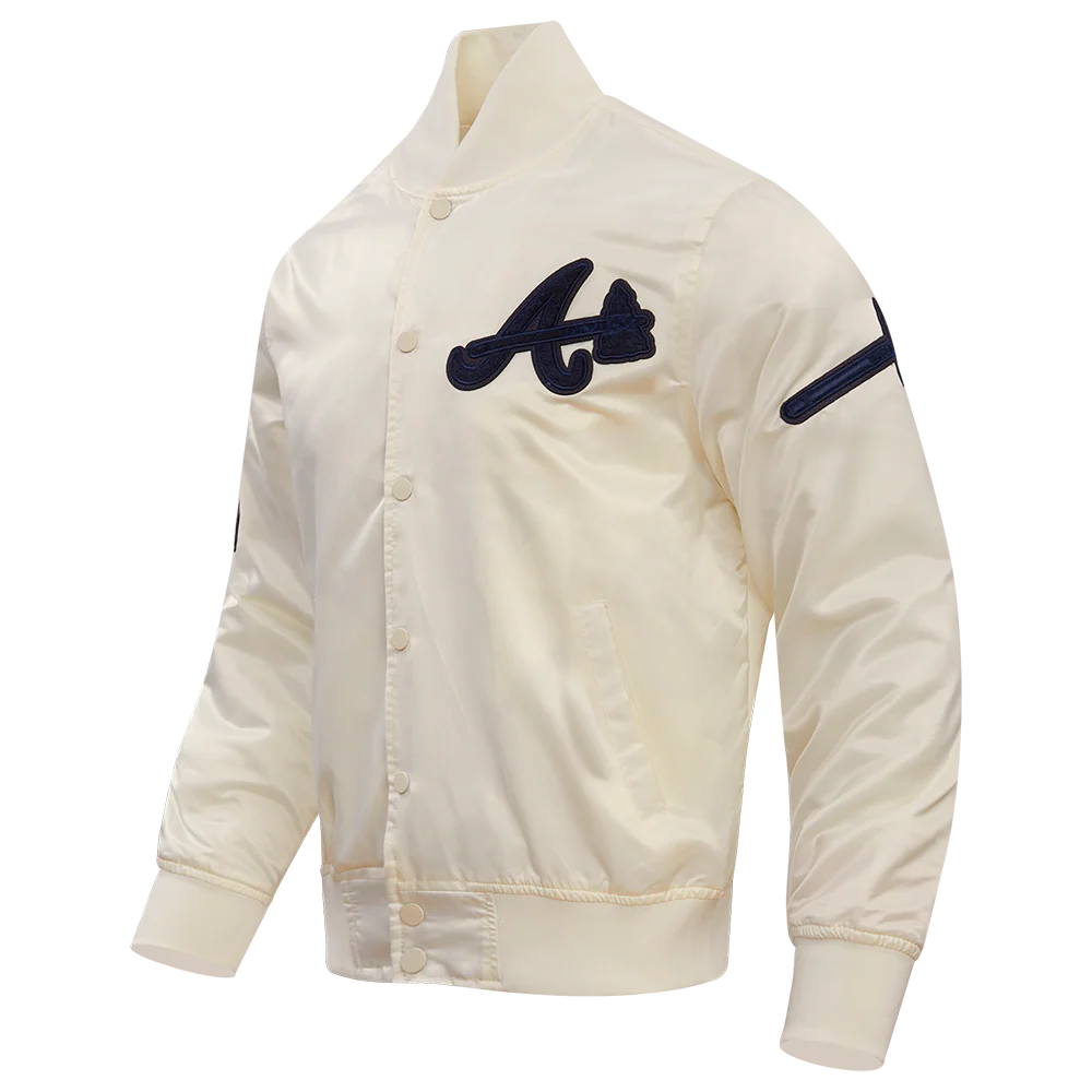 MLB ATLANTA BRAVES TRIPLE TONAL SATIN JACKET (EGGSHELL) - Image 2