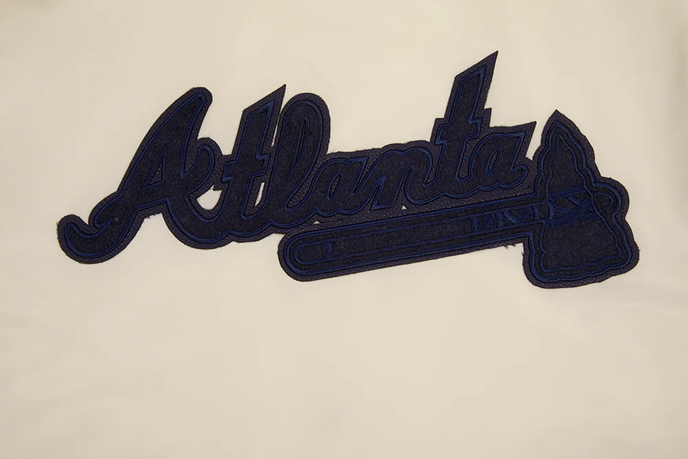 MLB ATLANTA BRAVES TRIPLE TONAL SATIN JACKET (EGGSHELL) - Image 5