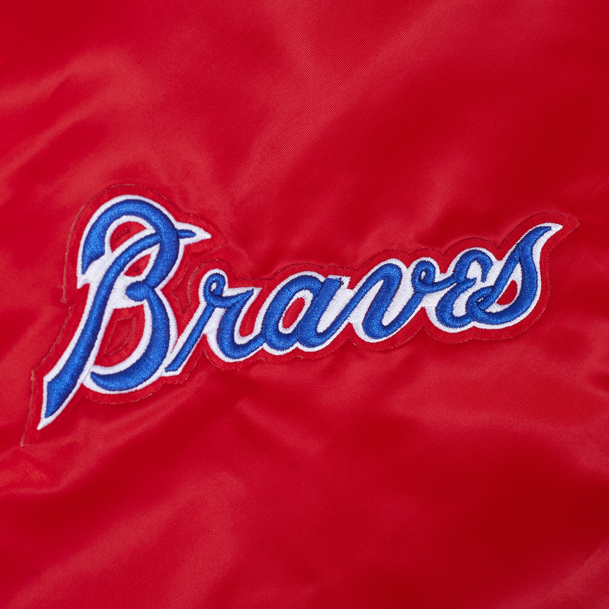 MLB ATLANTA BRAVES SOUVENIR MEN'S SATIN JACKET (RED) - Image 6