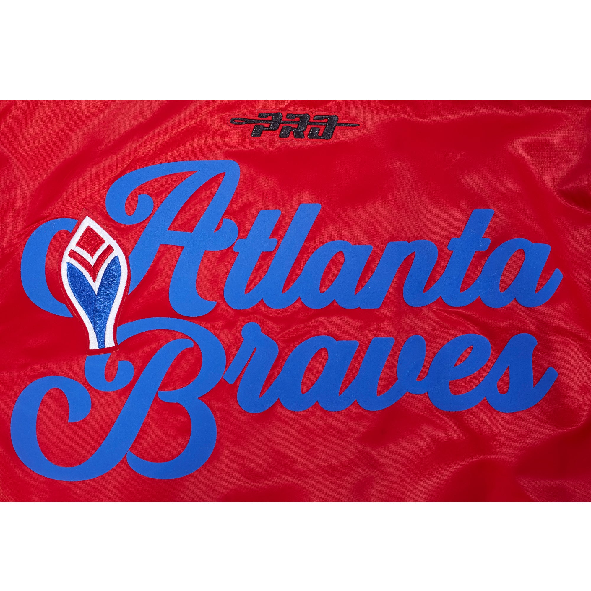 MLB ATLANTA BRAVES SOUVENIR MEN'S SATIN JACKET (RED) - Image 9