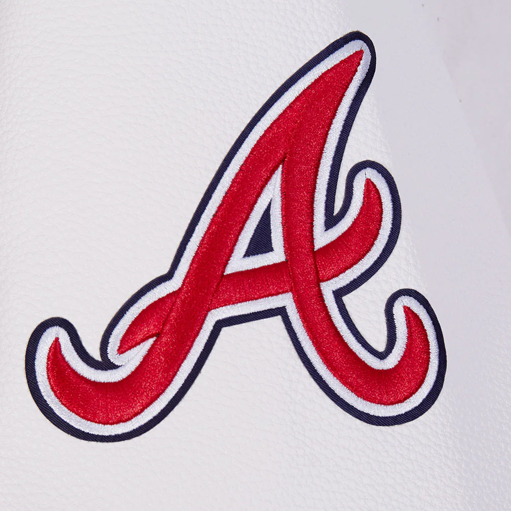 MLB ATLANTA BRAVES TEAM BADGE MEN'S RIB WOOL VARSITY JACKET (MIDNIGHT NAVY/RED/MIDNIGHT NAVY) - Image 5