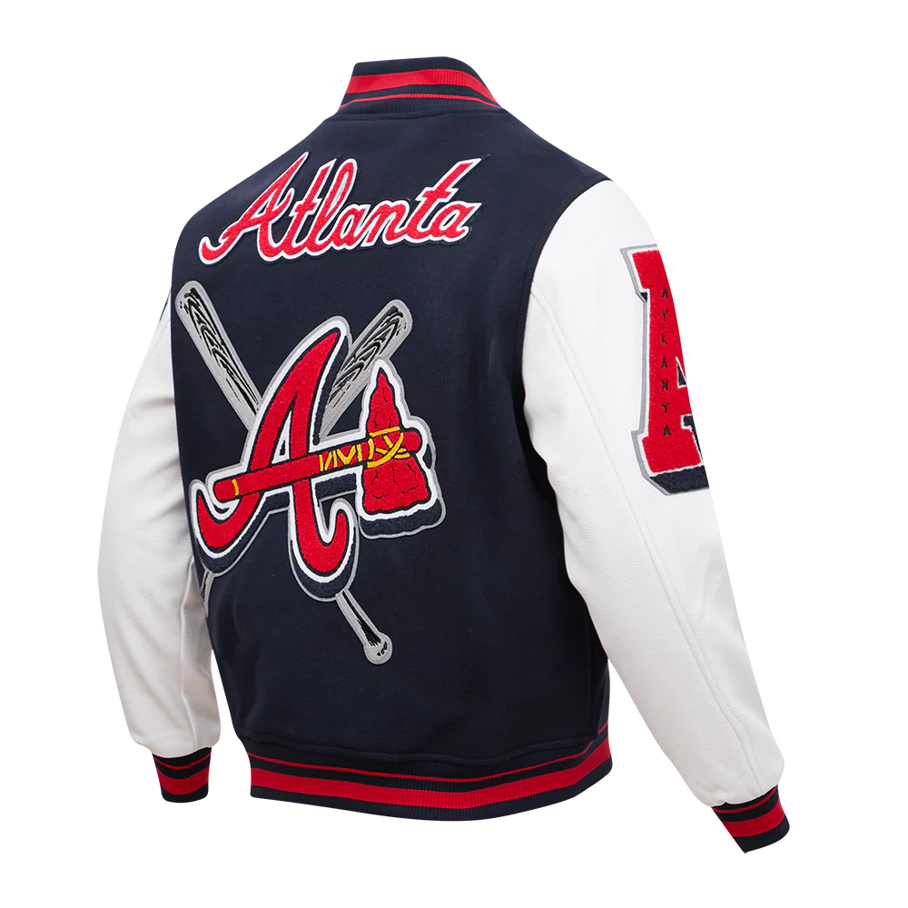 MLB ATLANTA BRAVES MASHUP MEN'S RIB WOOL VARSITY JACKET (MIDNIGHT NAVY/RED/MIDNIGHT NAVY) - Image 5