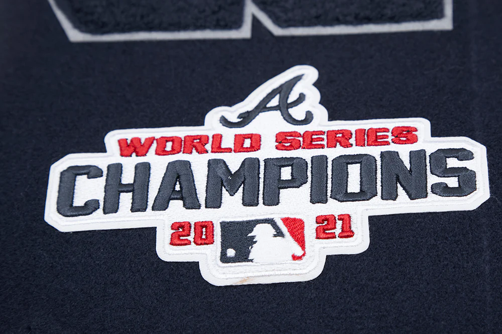 MLB ATLANTA BRAVES MASHUP MEN'S RIB WOOL VARSITY JACKET (MIDNIGHT NAVY/RED/MIDNIGHT NAVY) - Image 7