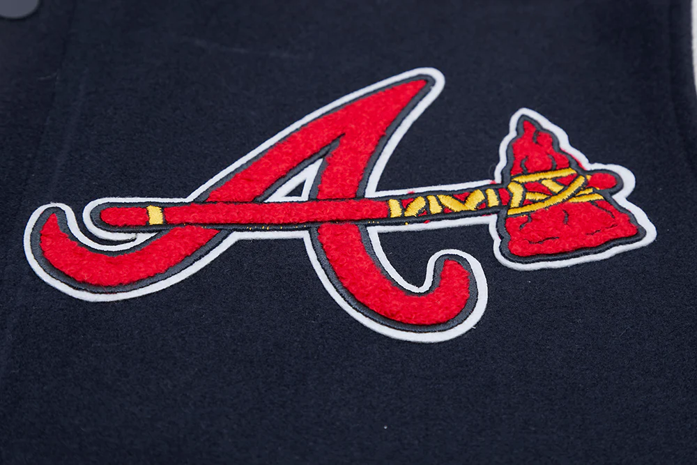 MLB ATLANTA BRAVES MASHUP MEN'S RIB WOOL VARSITY JACKET (MIDNIGHT NAVY/RED/MIDNIGHT NAVY) - Image 9