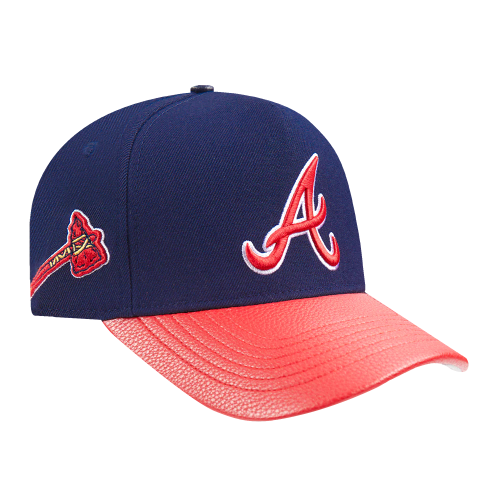 MLB ATLANTA BRAVES CITY RANSOM LEATHER PINCH FRONT STRAPBACK (MIDNIGHT NAVY) - Image 5