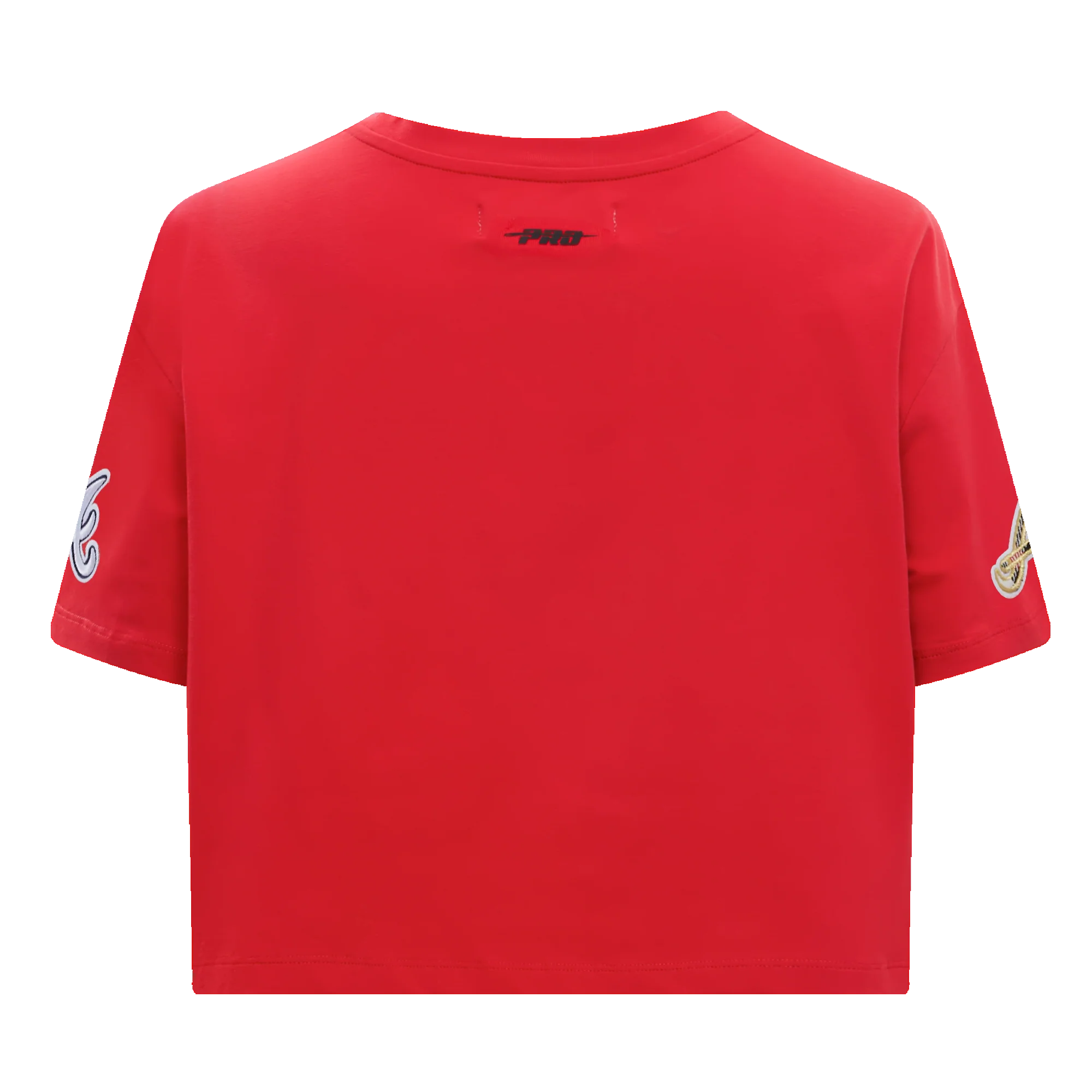 MLB ATLANTA BRAVES PRO PREP SINGLE JERSEY BOXY WOMEN'S TEE (RED) - Image 3